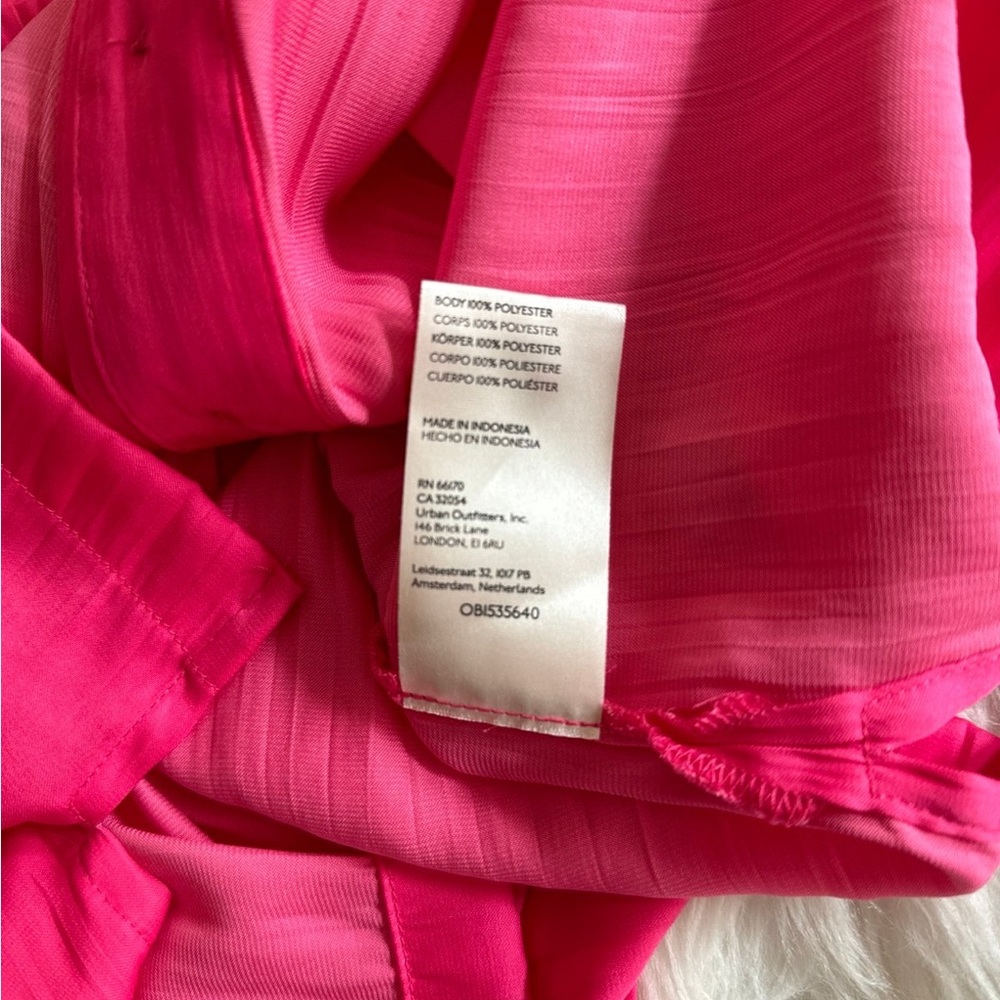 Anthropologie Pink Notched Collar Button Down Shirt - Picture 6 of 8